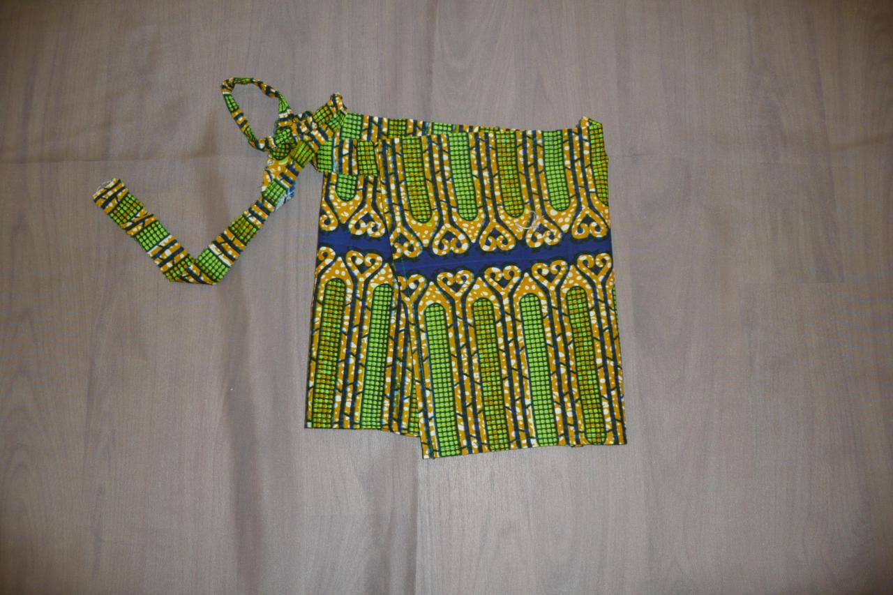 Jupes portefeuilles vert/jaune style africain (x15) - 4/6 ans